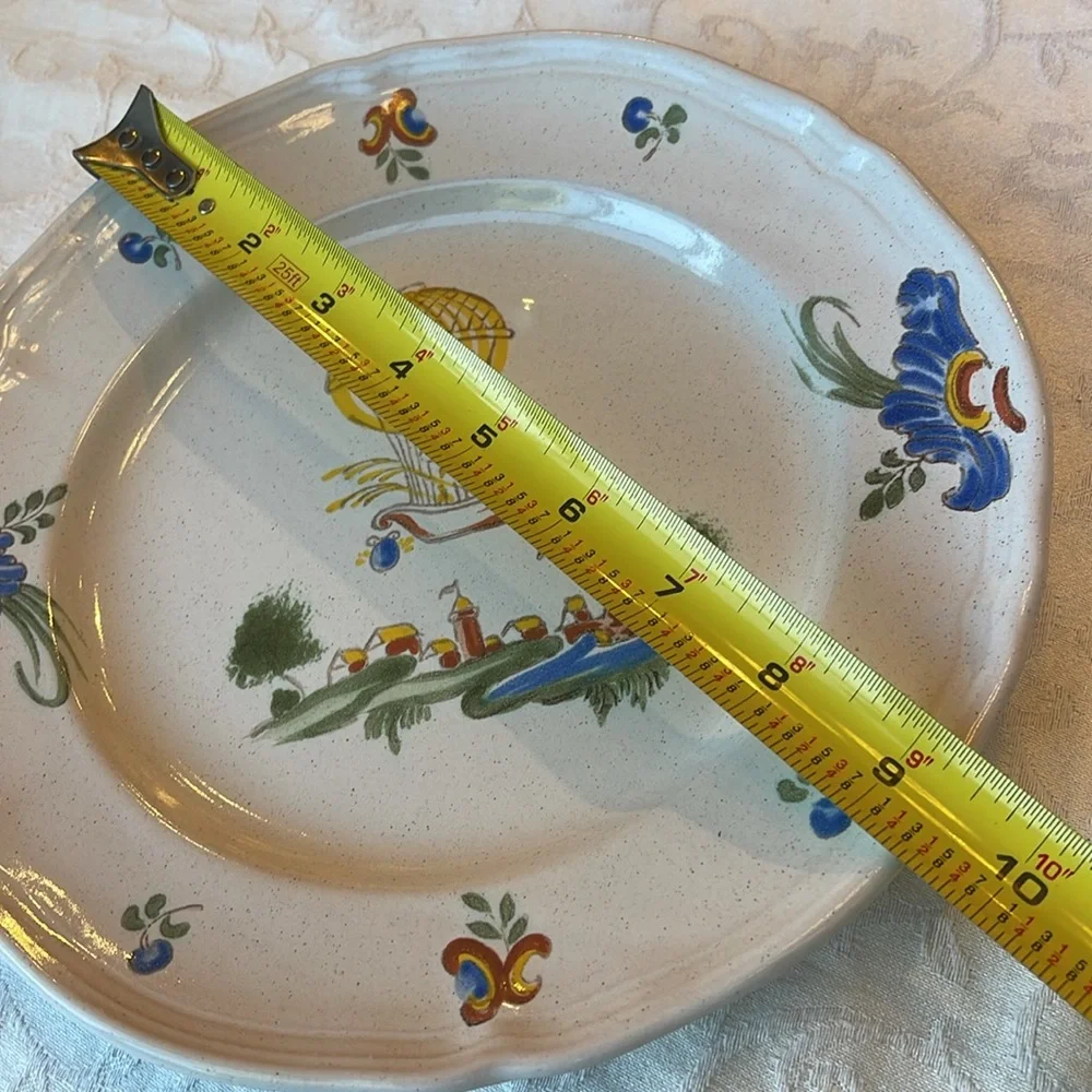 Vintage French hot air balloon plate,  hand painted in France